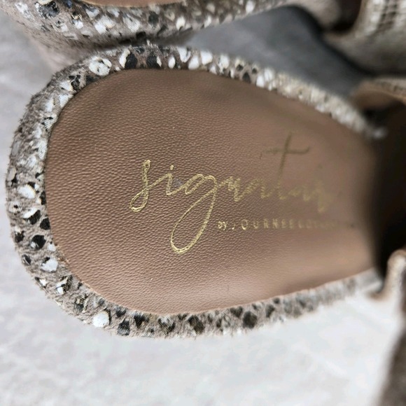 Sugar Tart‎ Snakeskin Slingback Heels Sz 9 Block Heel Open Square Toe Shoes - Picture 10 of 11